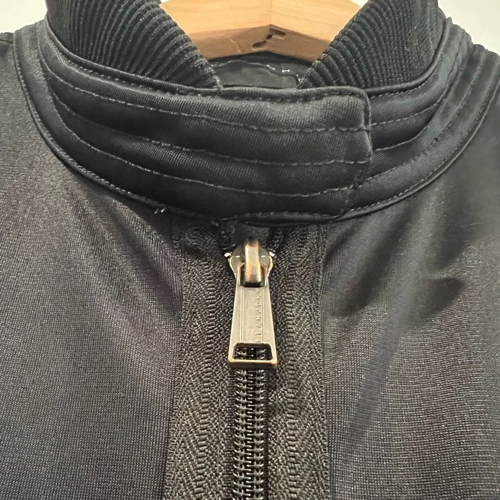 SEAN JOHN MEN'S ZIP SWEATSHIRT WITH SNAP AND ENVELOPE NECK BLACK M